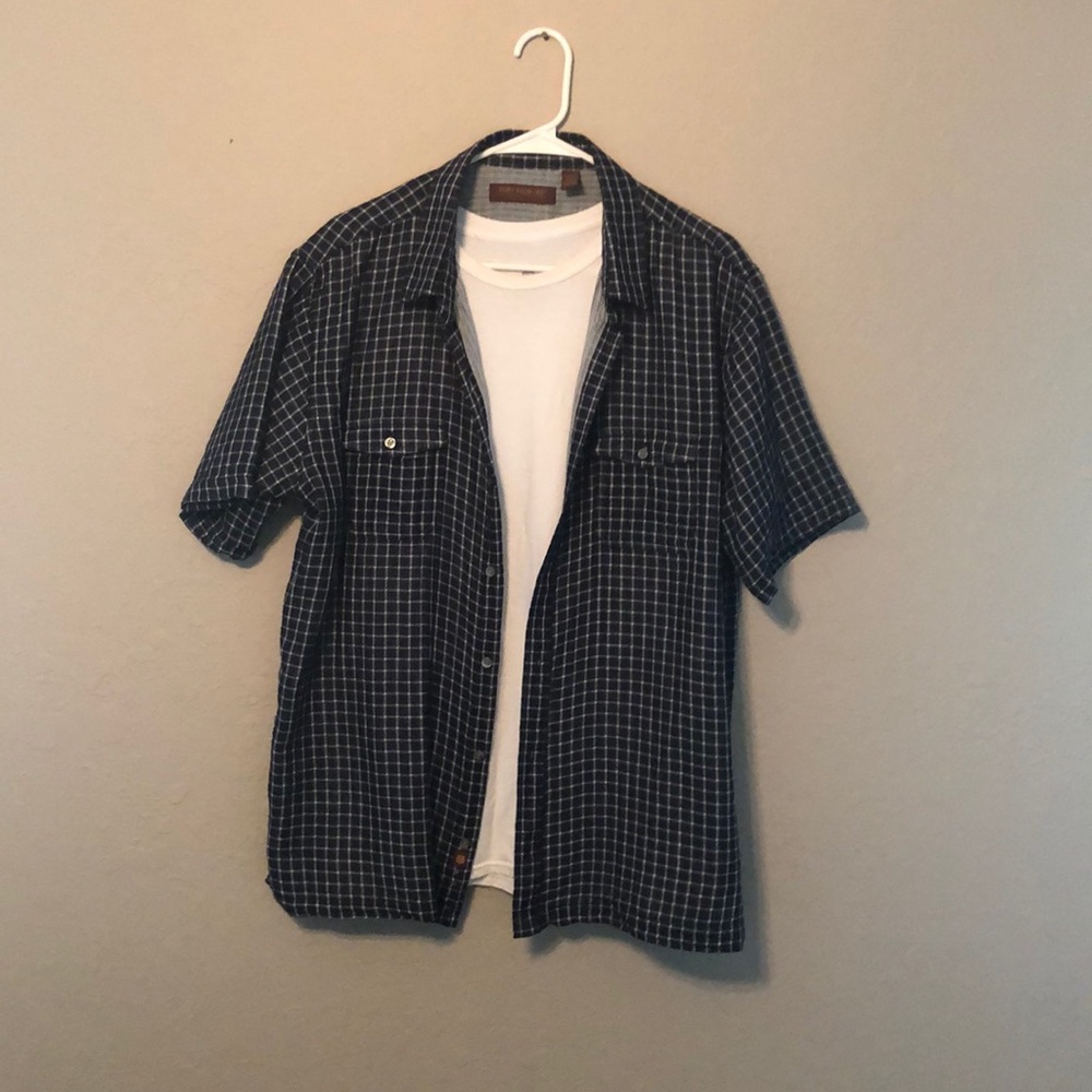 Tori Richard Men’s XL Navy & Tan Button Shirt